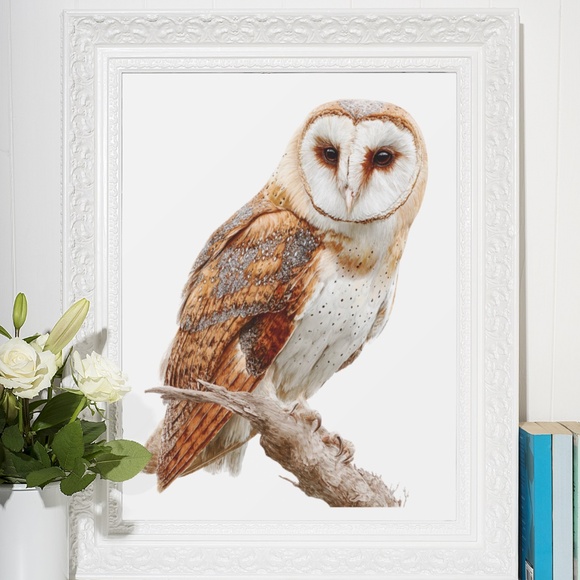 Watercolor Barn Owl Portrait Wall Art Print, Unframed - Mystical Woodland - Picture 6 of 6